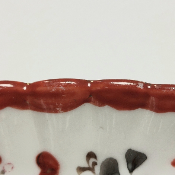 Vintage Japan Scalloped Hand Painted Square Floral Bowl Candy Trinket Dish 5" - Picture 9 of 13